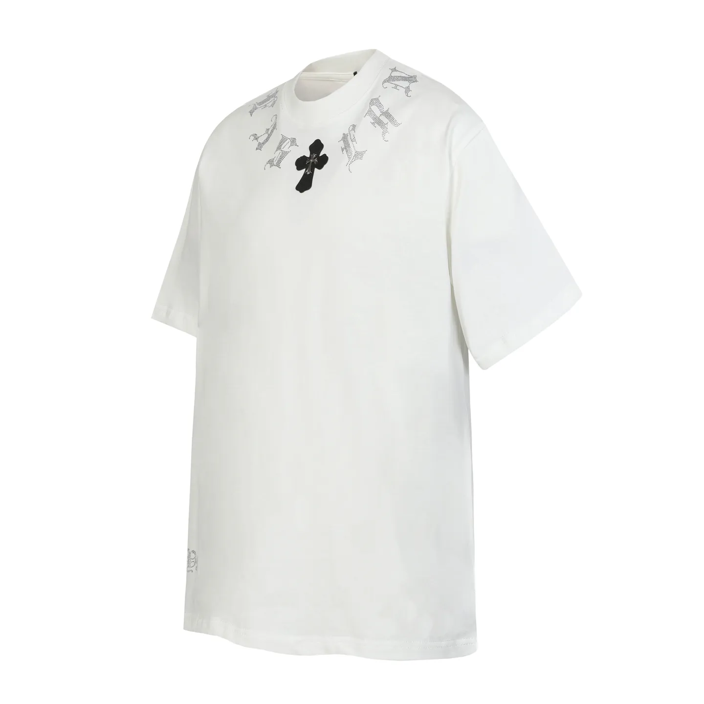 P160 Cross-border running quantity model, please do not place an order if you pursue quality -Chrome Hearts/Chrome Hearts Sanskrit hot diamond Sanskrit horseshoe explosive short-sleeved T-shirt -High weight, high density and high quality, soft, delicate and skin-friendly wool, soft and silky to the touch, excellent warmth and skin-friendly properties -Customized weaving and dyeing, no color difference, no matter the fabric or workmanship details, beat the ordinary version on the market -Colour: black white -Size: S M L XL